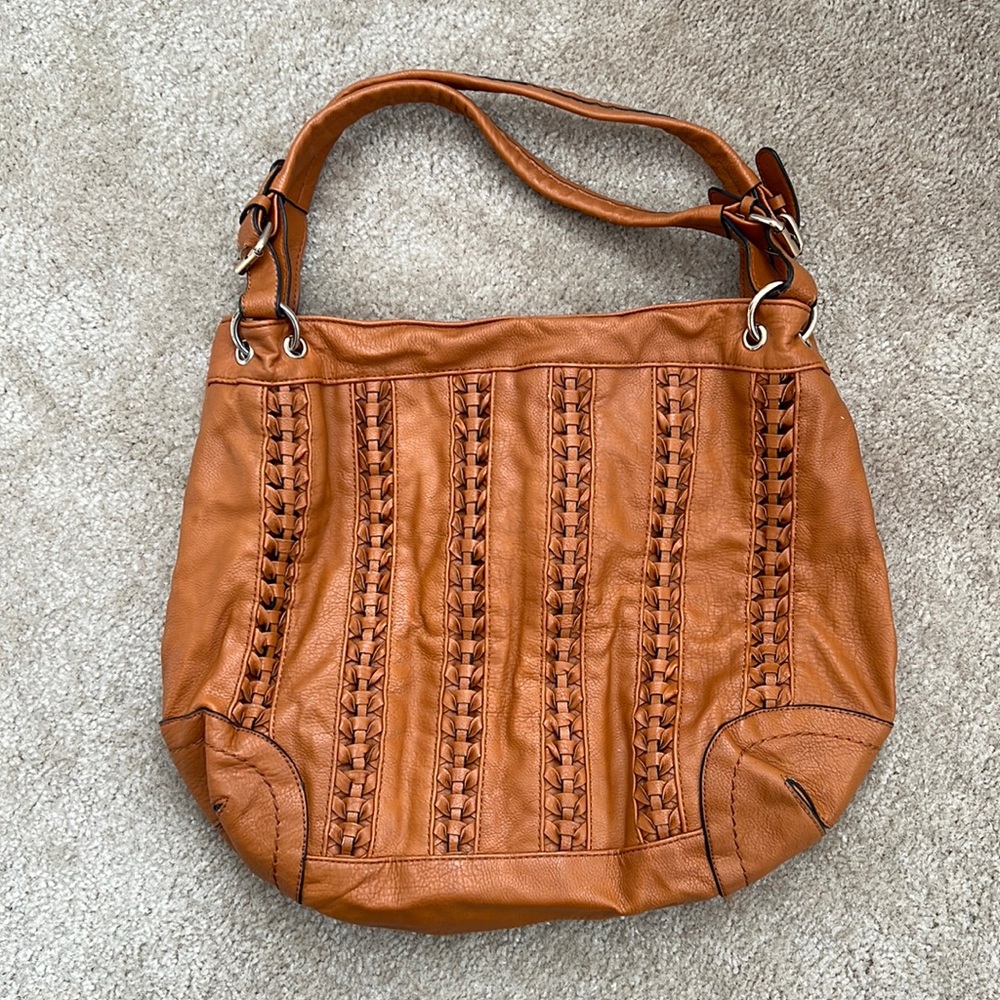Tan Weave Shoulder Bag